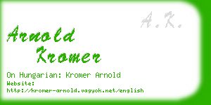 arnold kromer business card